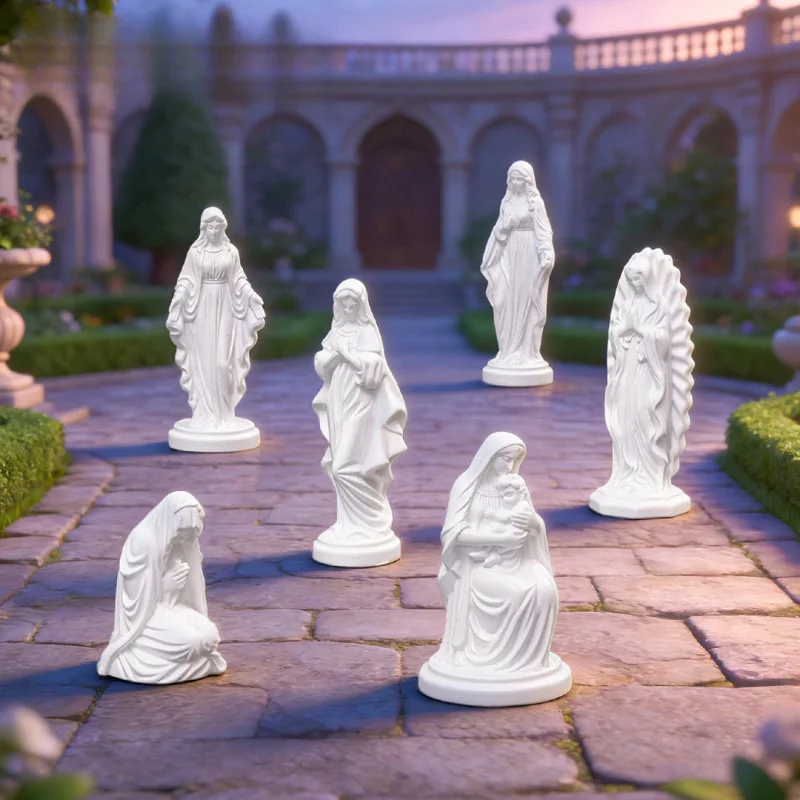 Simulated white Madonna figurine toy for DIY decoration, hanging accessory for tabletop miniature display.