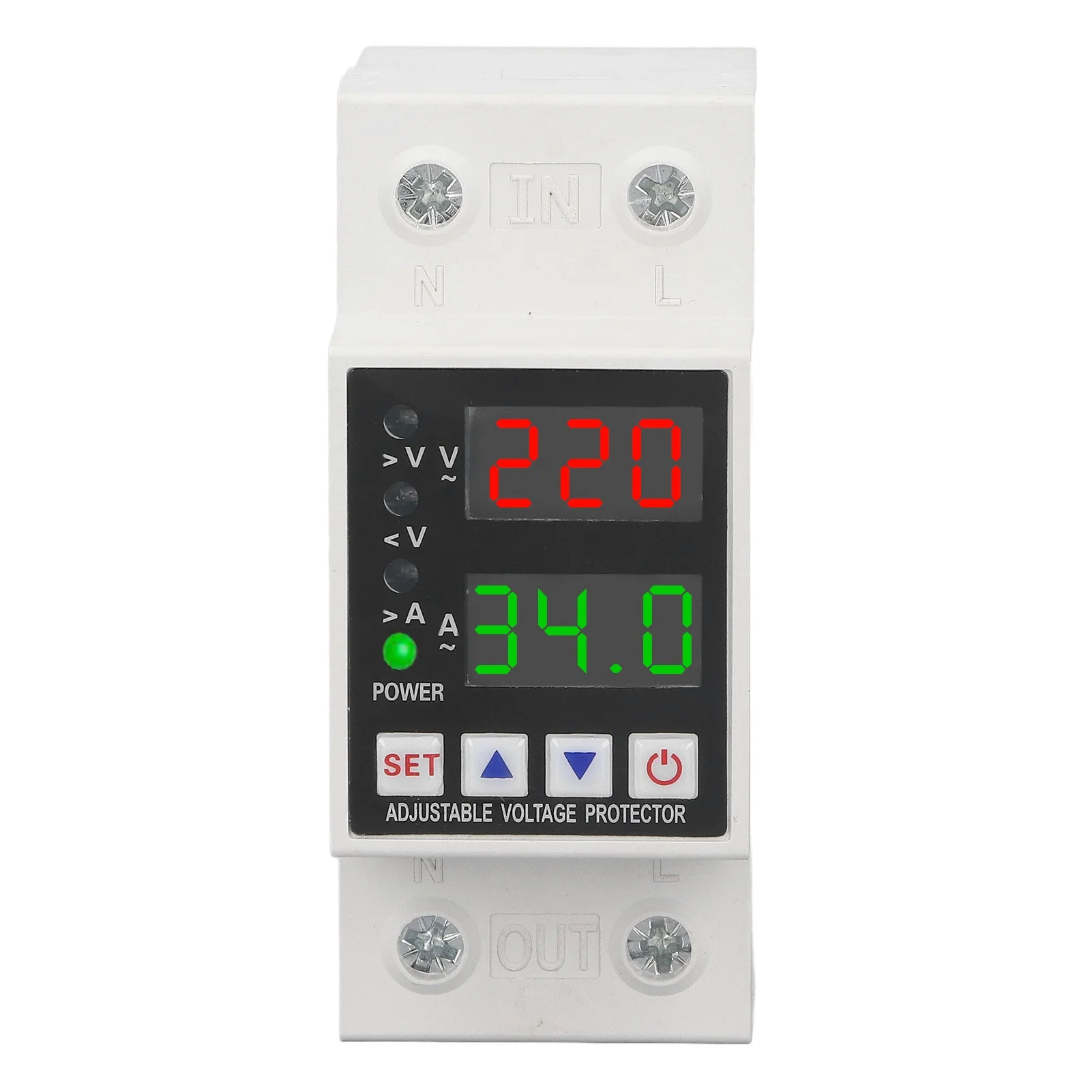 AC230V Overvoltage Undervoltage Protector Current Limit Delay Automatic Reset Switch Voltage Protective Device  Rated