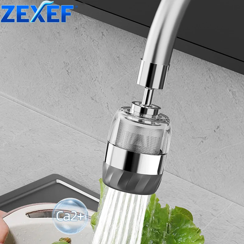 

ZEXEF Kitchen Faucet Adapter Double Filtered Water Quality 360 Rotation Faucet Kitchen Gadgets Spray Water Saving Tap Nozzle