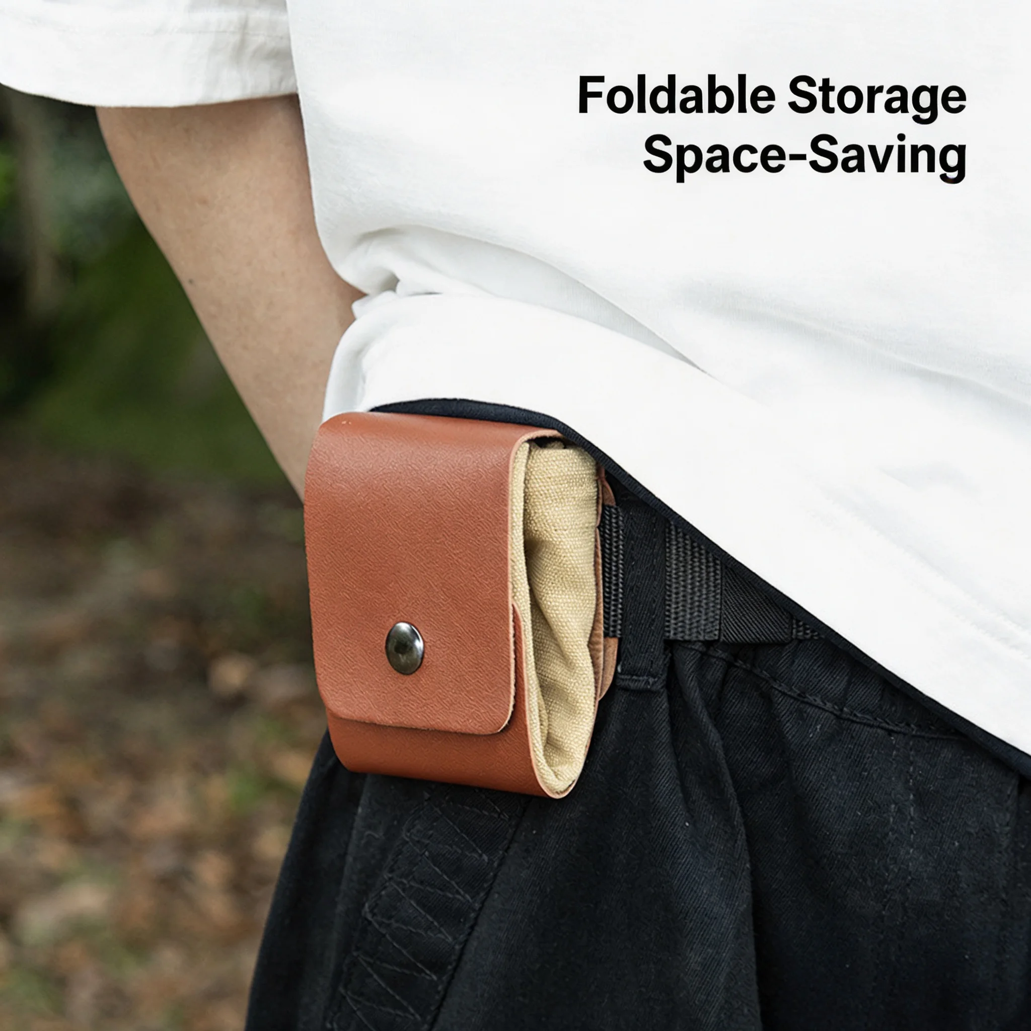 Foldable Canvas Waist Tool Bag Portable Belt Pouch EDC Organizer Pocket for Gardening Repair Outdoor Work