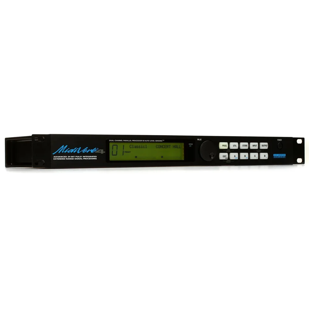 Midiverb 4 Dual-Channel Parallel Processor True dual-channel 18 bit signal processor 20 bit internal 20 bit DSP engine