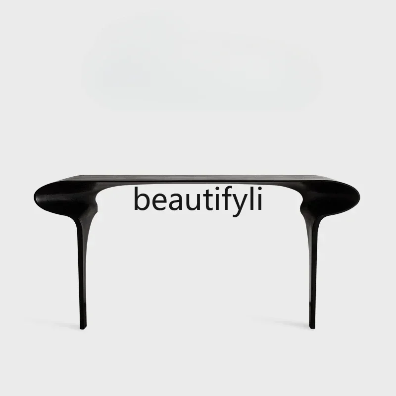 

Asmt14 New Art entrance table Entrance foyer All solid wood entrance platform Extremely narrow black strip case end view platfor