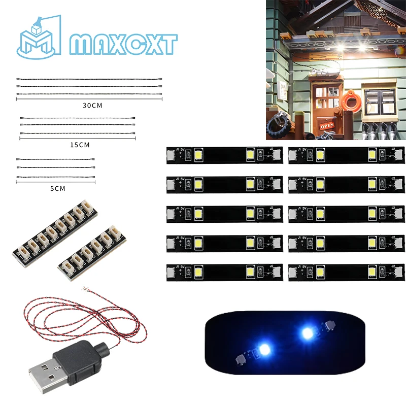 Building Block Led Light Accessories 10cps Light Strip 0.8mm Pin Compatible Light Strip For Lego/Moc Building Block Models