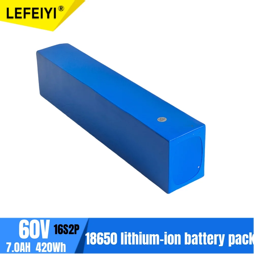 60V 16S2P 77000mAh18650 rechargeable lithium ion battery pack 7000mAh with BMS, power tool battery outdoor backup battery