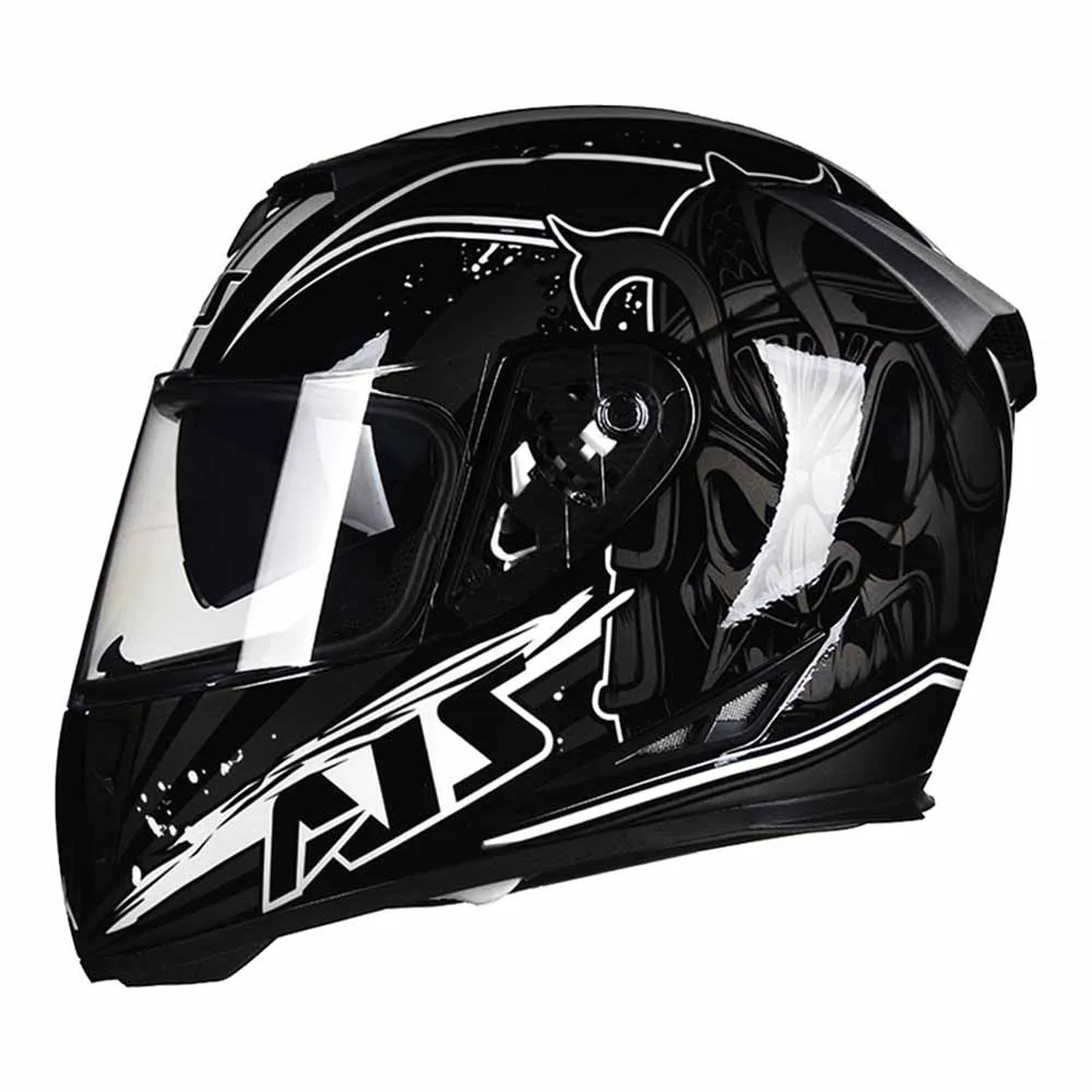 

White Ghost Wear-Resistant Head Protection Anti-Fall Motocross Kask Breathable Motorcycle Men Accessories Full Face Biker Helmet