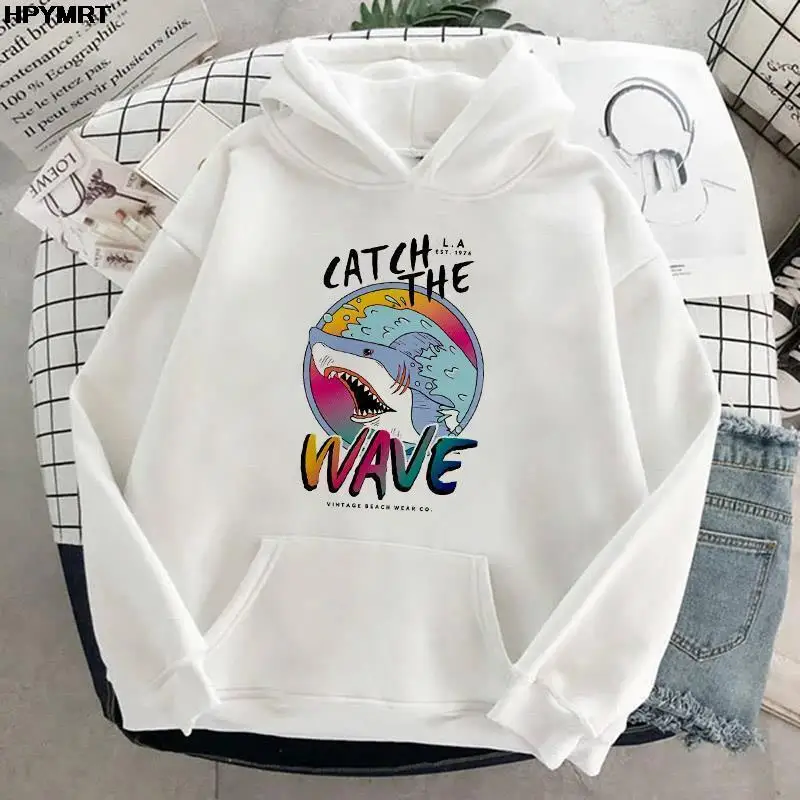 Share Wave Printed Hoodies Women Warm Hooded Sweatshirts Hipster Autumn Winter Long Sleeve Pullover Fleece Thin Hoodie Moletom