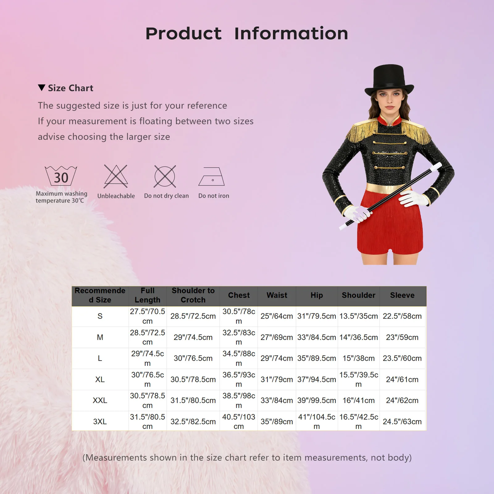 بدلة نسائية ساحرة السيرك Ringmaster Majorette التأثيرية فستان شرابة متدرج هامش مع قفازات وقبعة وعصا #6