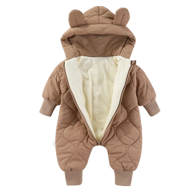 Baby Jumpsuit winter New plush and thick cotton clothing for Newborns crawling Clothes for infants and young baby outdoor clothe