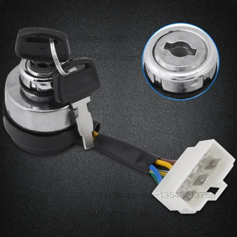 6 Wire Ignition Start Key Switch For 2.5-6.5KW 188F Gas Generator 6 Wire Ignition Key Switch Ignition Start Key Switch
