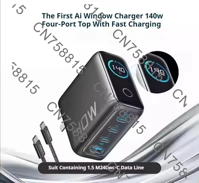 

For IPhone 13 14 15 16 Pro Max Laptop Tablet With 1.5m Cable，For Anker Zolo 140W GaN Charger PD Fast Charge 4 Ports