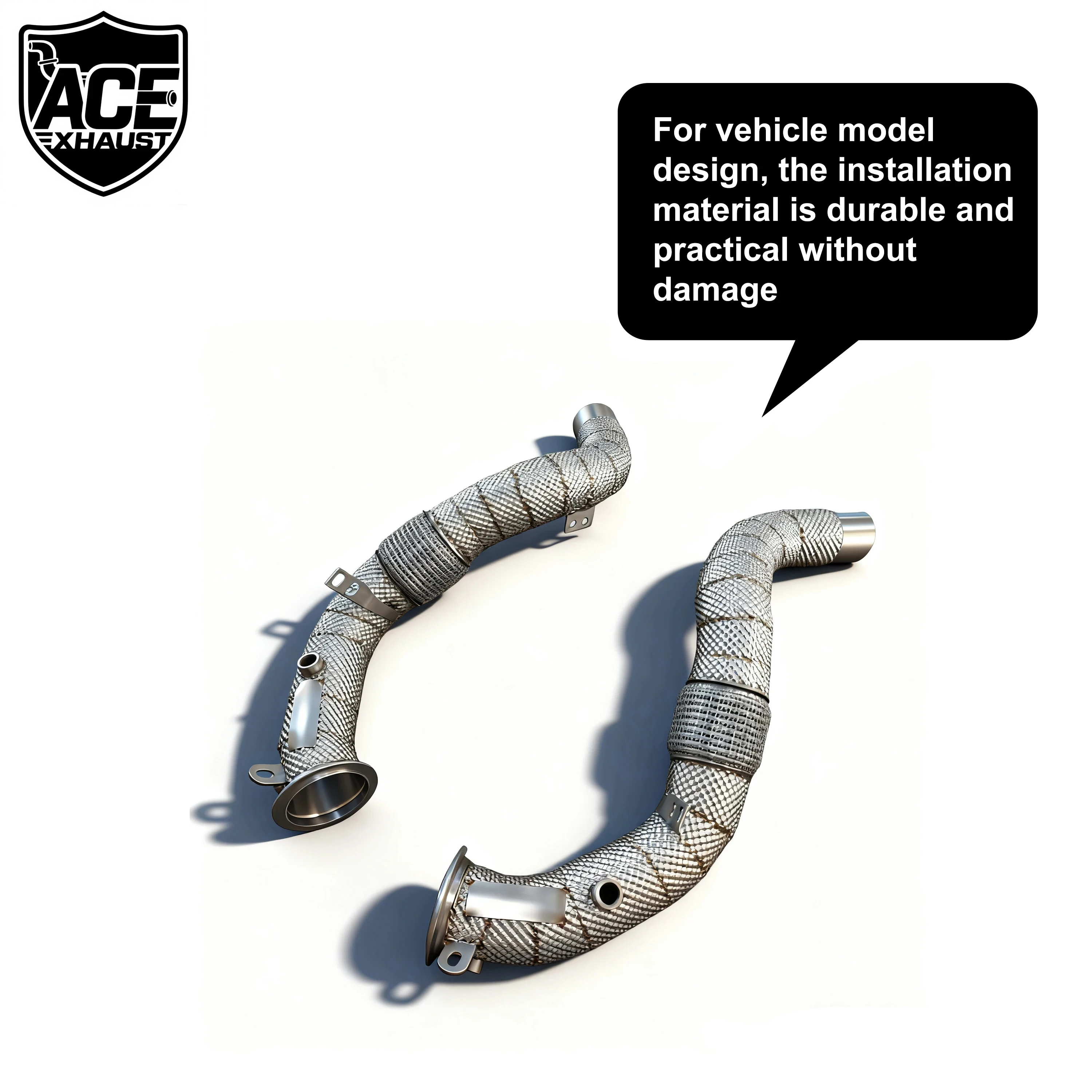 ACE Bestseller Auspuff-Downpipe für BMW S63 X5M F85 X6M F86 4.4T Hochleistungs-SUS304-Auspuffkrümmer mit Hitzeschutz – Detail 8