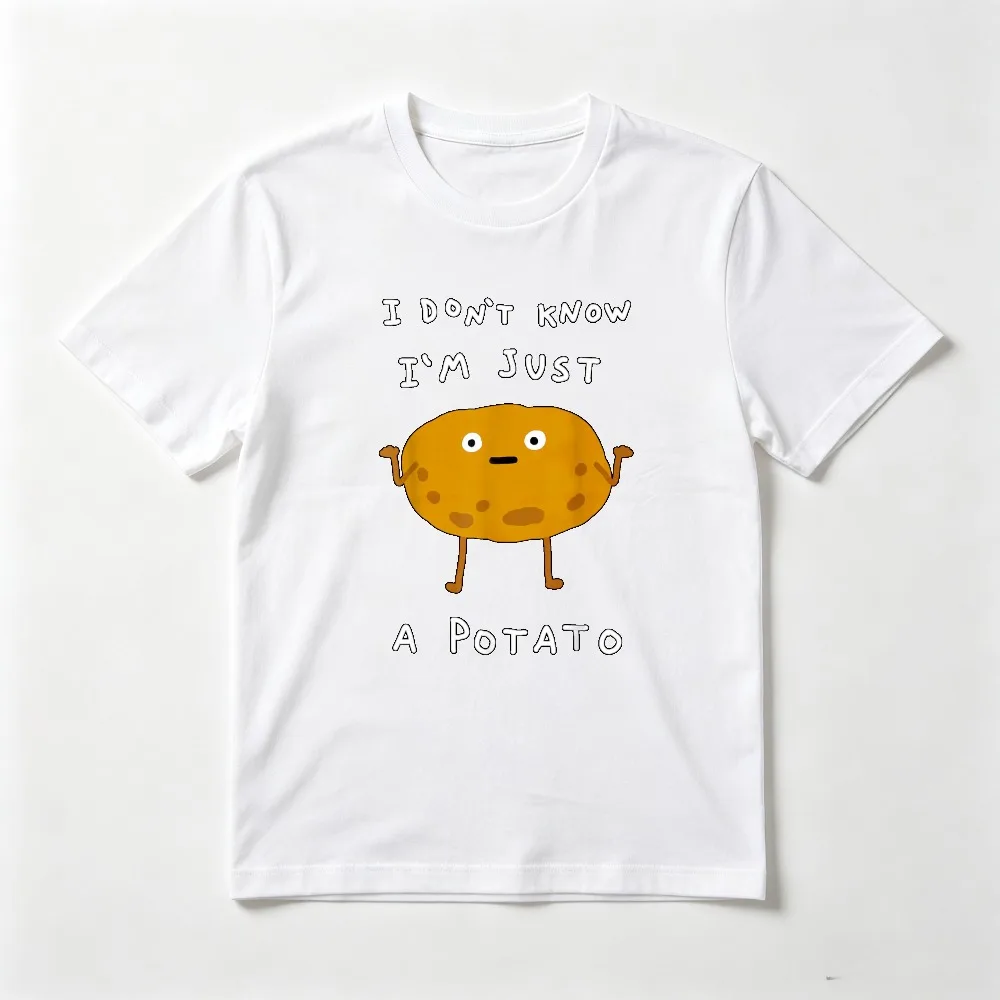 I Don't Know I'm Just A Potato Funny Vegetable Love T-Shirt Short Sleeve Casual Fashion O-neck Harajuku Man Women Clothing