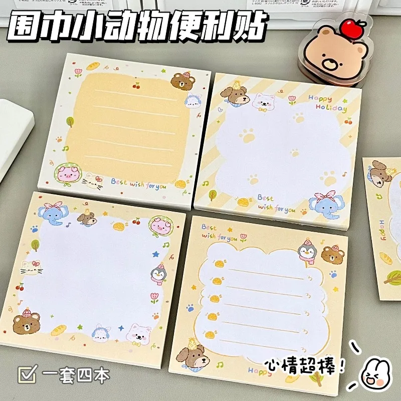 New Scarf, Small Animal Notes, Cute Ins Wind Sticky and Thickened, Student-specific Stationery, Daily Portable Sticky Notes