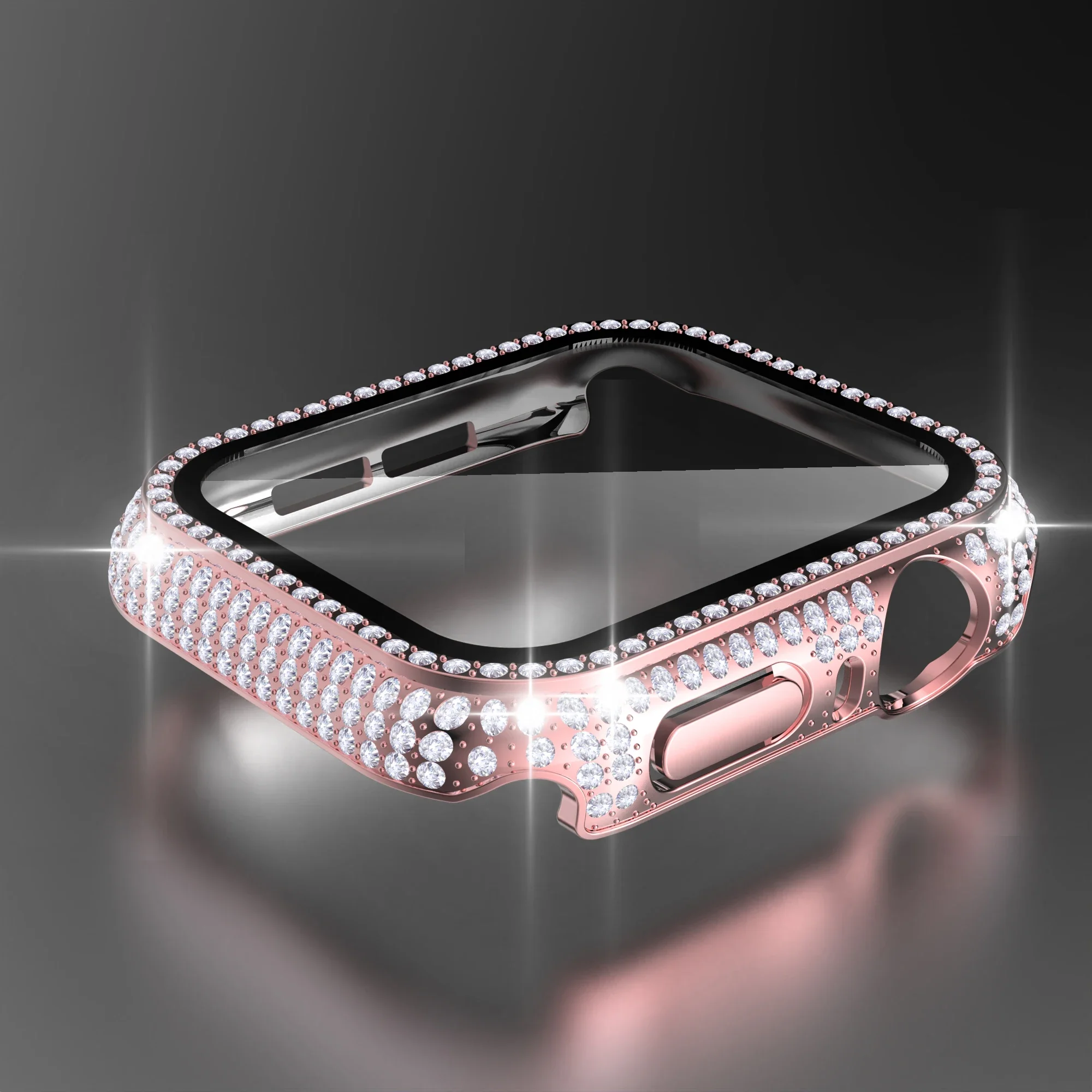 Diamant Uhrengehäuse eingebautes gehärtetes Glas für Apple Watch Ultra 49mm 38mm 40mm 42mm 44mm 41mm