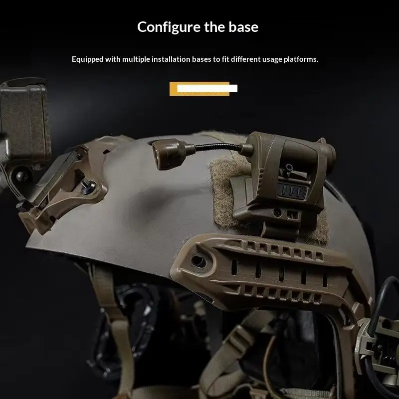 Lanterna LED Tática com 3 Modos para Capacete, Iluminação Noturna Externa, Caça a Laser, Ciclismo Militar e Pesca