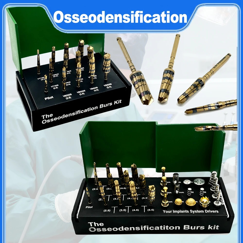 

Комплект боров Osseodensificacion Подъем зубного имплантата Происхождение Дрель Комплект борів Densah