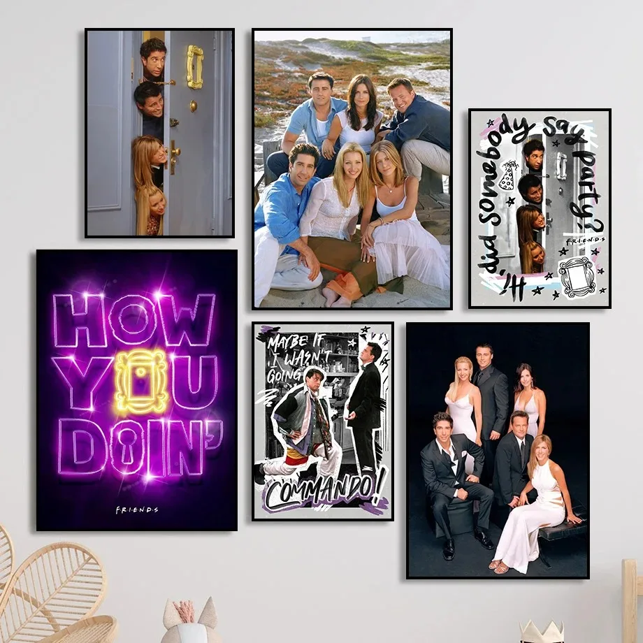 Friends TV Show Poster Central Perk Design Quotes Friends Canvas Painting Print Wall Art Pictures for Living Room Decor Cuadros