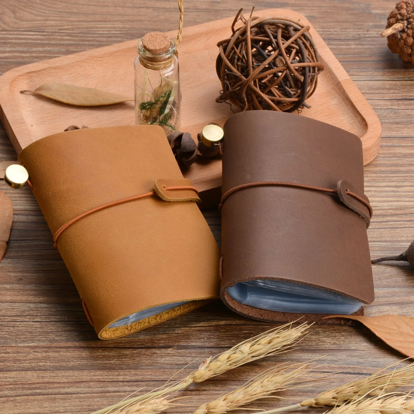 Genuine Leather Credit Card Holder Case Handmade Leather Multi-Card Slots Wallet Business Card Protective Cover for Women Men