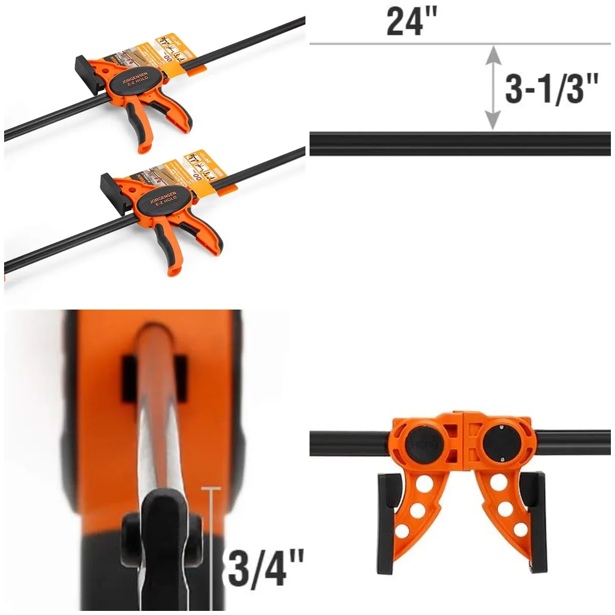 

24-футовый зажим для одной рукой/распределитель — комплект из 2 зажимов для средних условий эксплуатации, набор зажимов для удерживающих планки E-Z