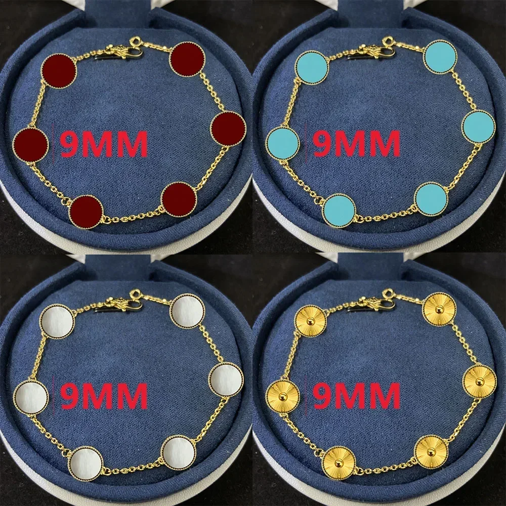 2025 جديد s925 hombres y mujeres joyería de design de lujo 9 مللي متر pulsera de quattro hojas 18K chapado en oro plata أغاتا ديامانتي