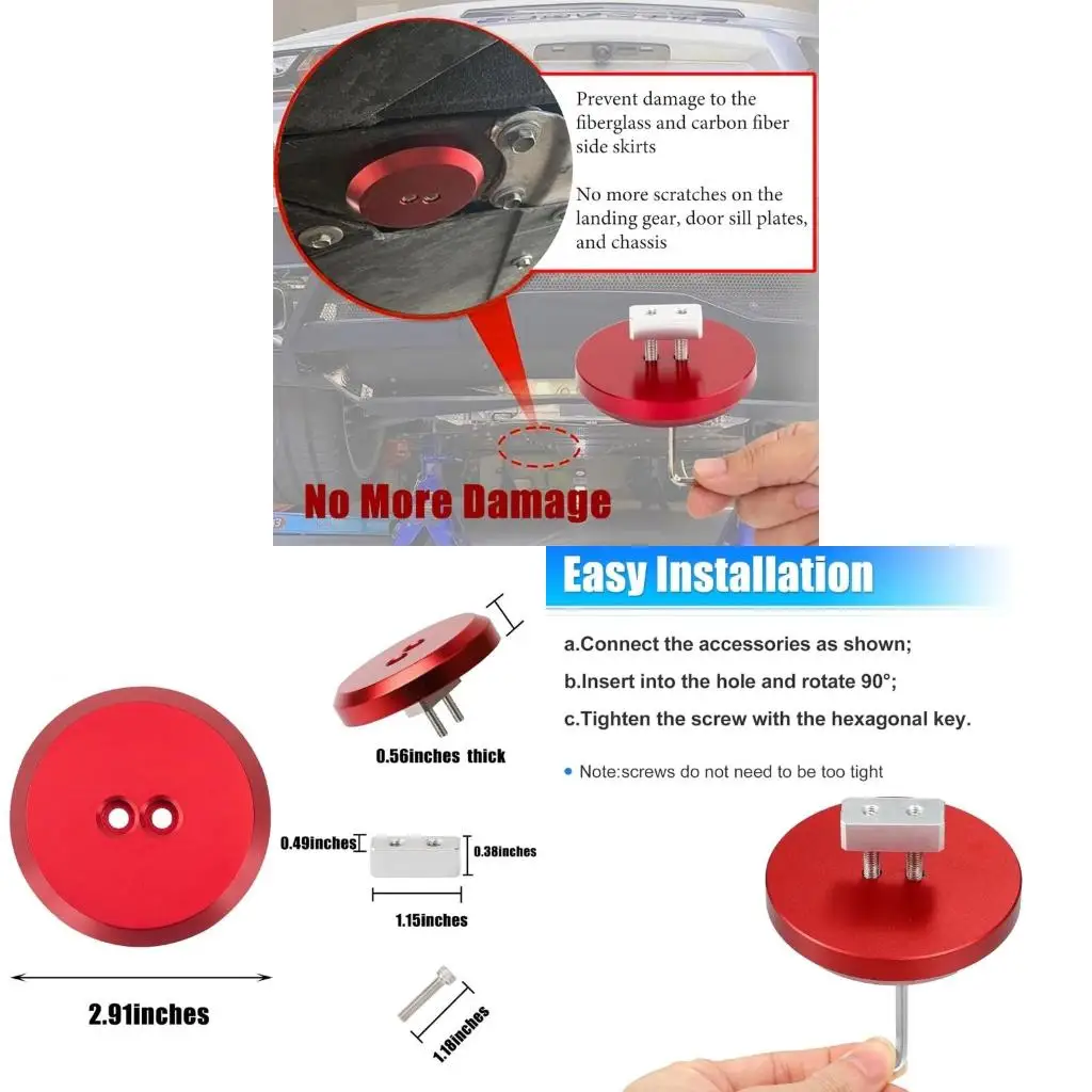 

4 шт. универсальные адаптеры для подъемных подушек автомобиля, устойчивое алюминиевое подъемное решение высокой плотности, в для