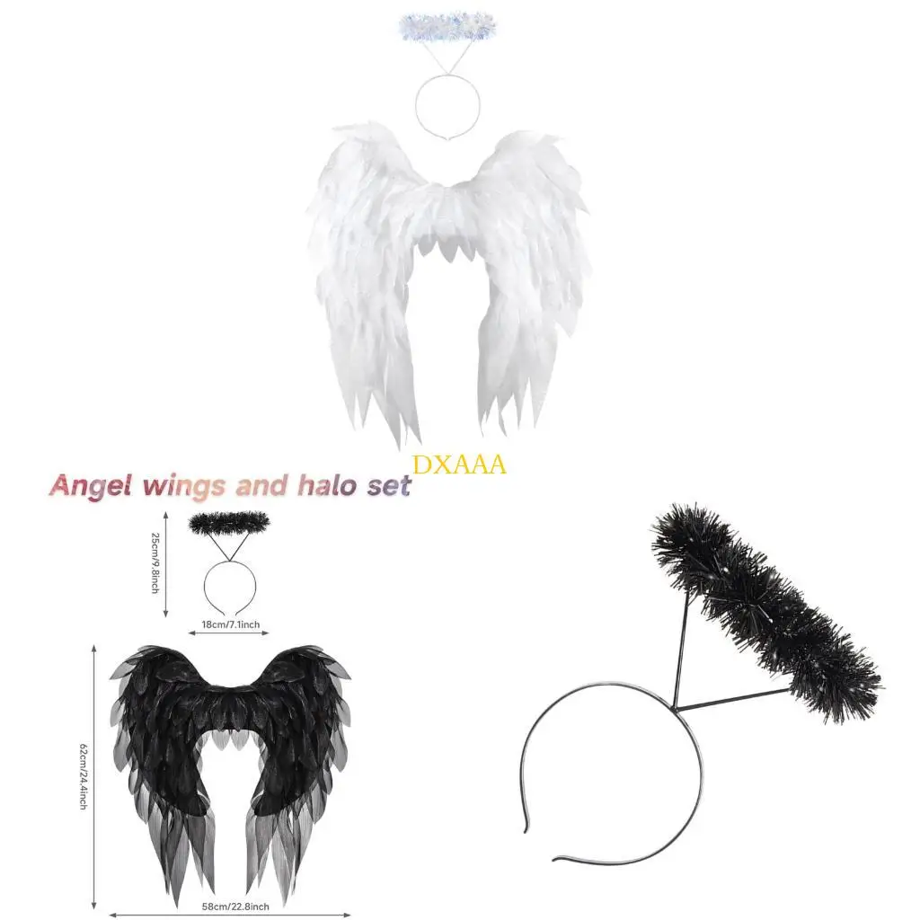 

DXAA Angel Costume Accessory with Halos Headband Fairys Angel Wing Fairys Angel Wing