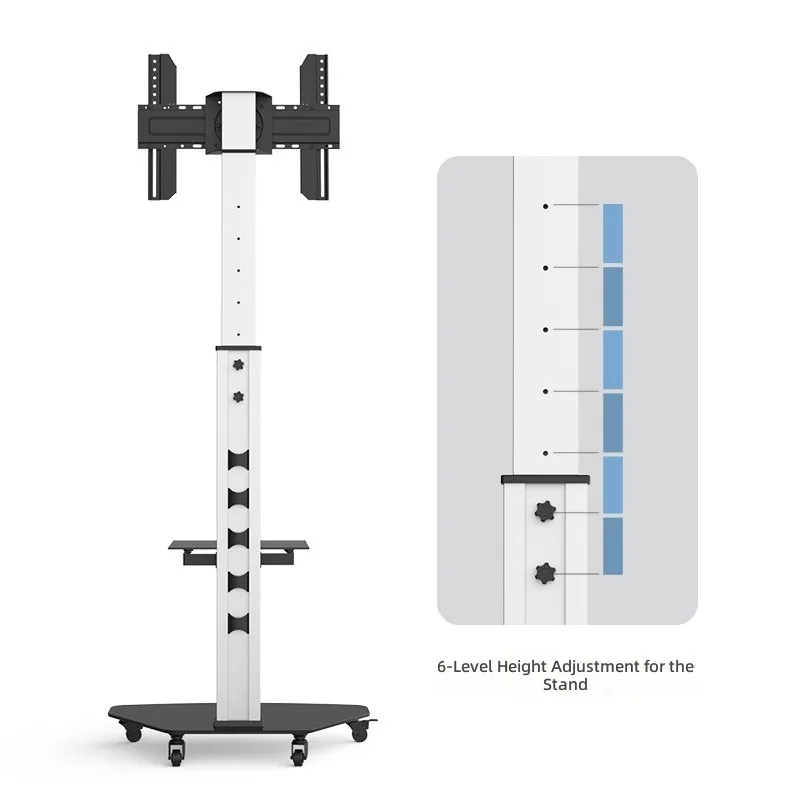Aluminum material cart lifting universal wheel glass laminate TV can be moved - view 3