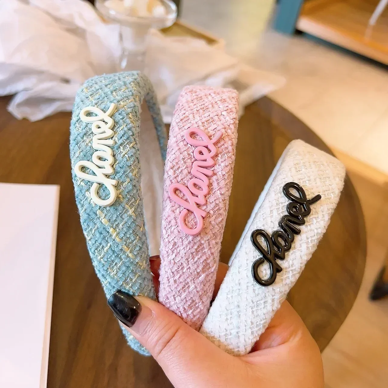 Moda estilo clássico elegante carta bandana scrunchies versão coreana ao ar livre hairpin lavagem facial acessórios para o cabelo presentes