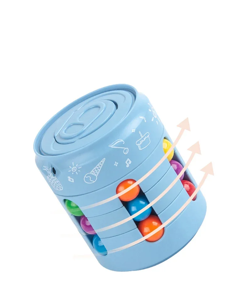 Magic Rotating Bean Puzzle Cube Gioco Bambini Adulti Punta delle dita Agitarsi Gioco antistress Giocattoli educativi Montessori per il regalo dei bambini