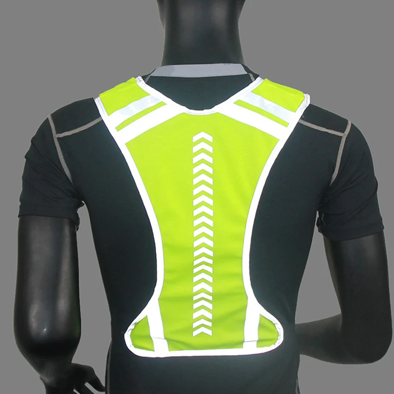 Reflective Safety Vests Lightweight Adjustable Elastic Vest Jacket Hi Vis Reflective Strips For Traffic Control Running Cycling