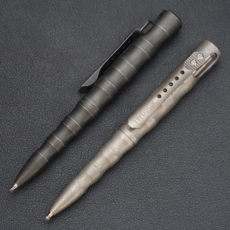 Titanium Alloy Bolt-Action Ballpoint Pen EDC Pocket Pen G2 Refill Smooth Writing Office Signature Pen with Clip