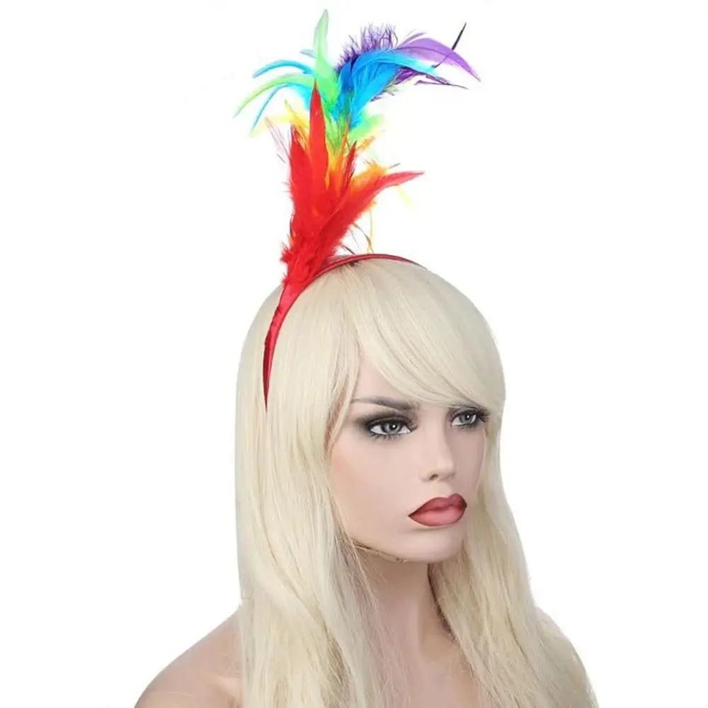 تنورة توتو قوس قزح ملونة، عصابة رأس جميلة من الريش، جوارب وقفازات مخططة بألوان قوس قزح، مجموعة أزياء قوس قزح ناعمة لعيد الفخر