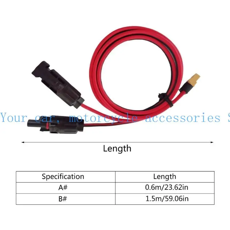 31BC 12AWG XT60 أنثى لوحة الاتصال الشمسية اتصال كابل شحن كابل مولد الطاقة الشمسية