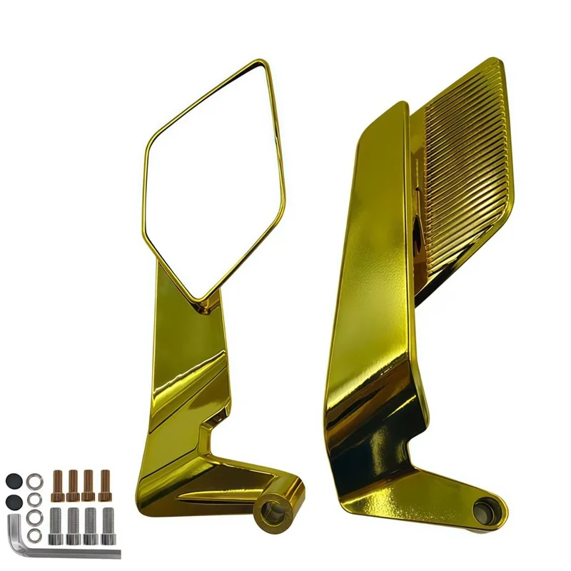 Orange Plastic Flip‑Up Motorcycle Wing Mirror Wide Modified Exterior Accessory