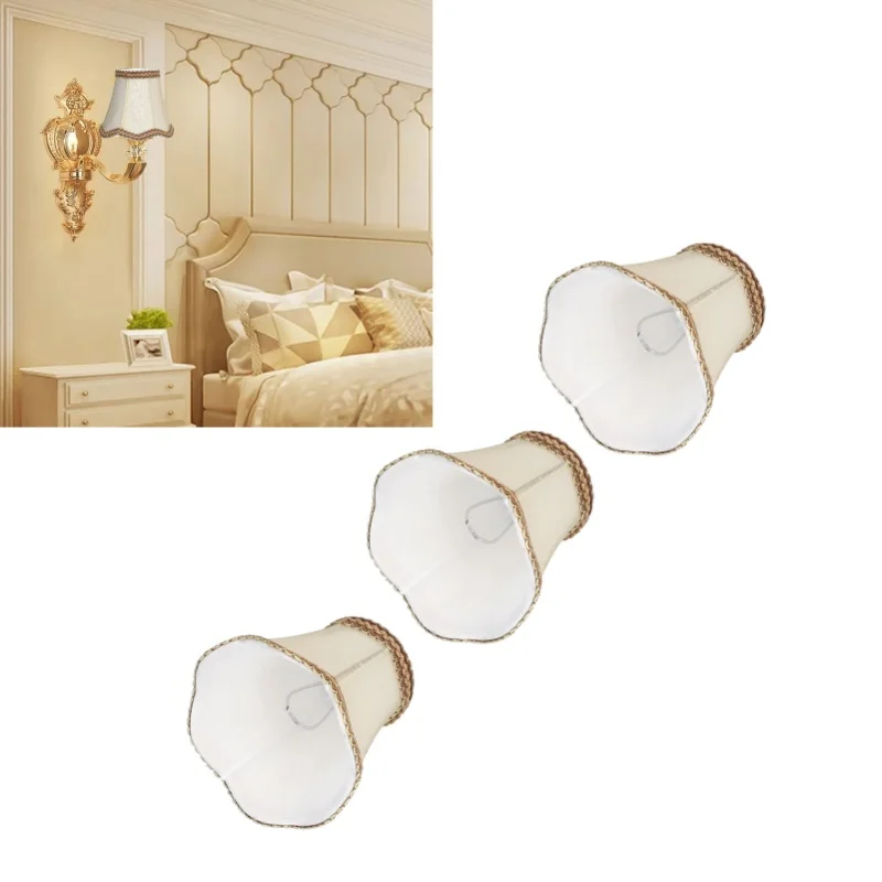 

3 шт. E14 зажим на абажуре для дома, современная тканевая люстра-свеча, абажур для домашнего зала, отеля, золото