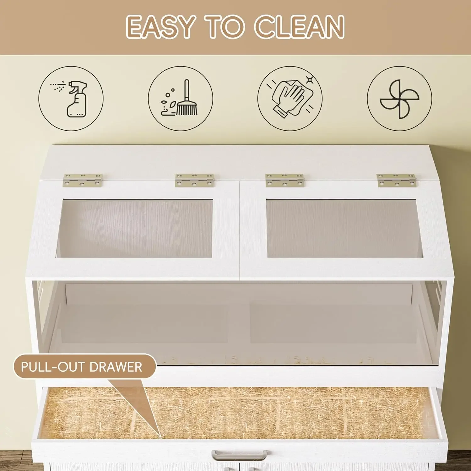 [سعر مخفض، حار بيع! ] قفص هامستر مع خزانة تخزين، قفص خنزير غينيا للحيوانات الصغيرة، قفص هامستر كبير وهيبيتا