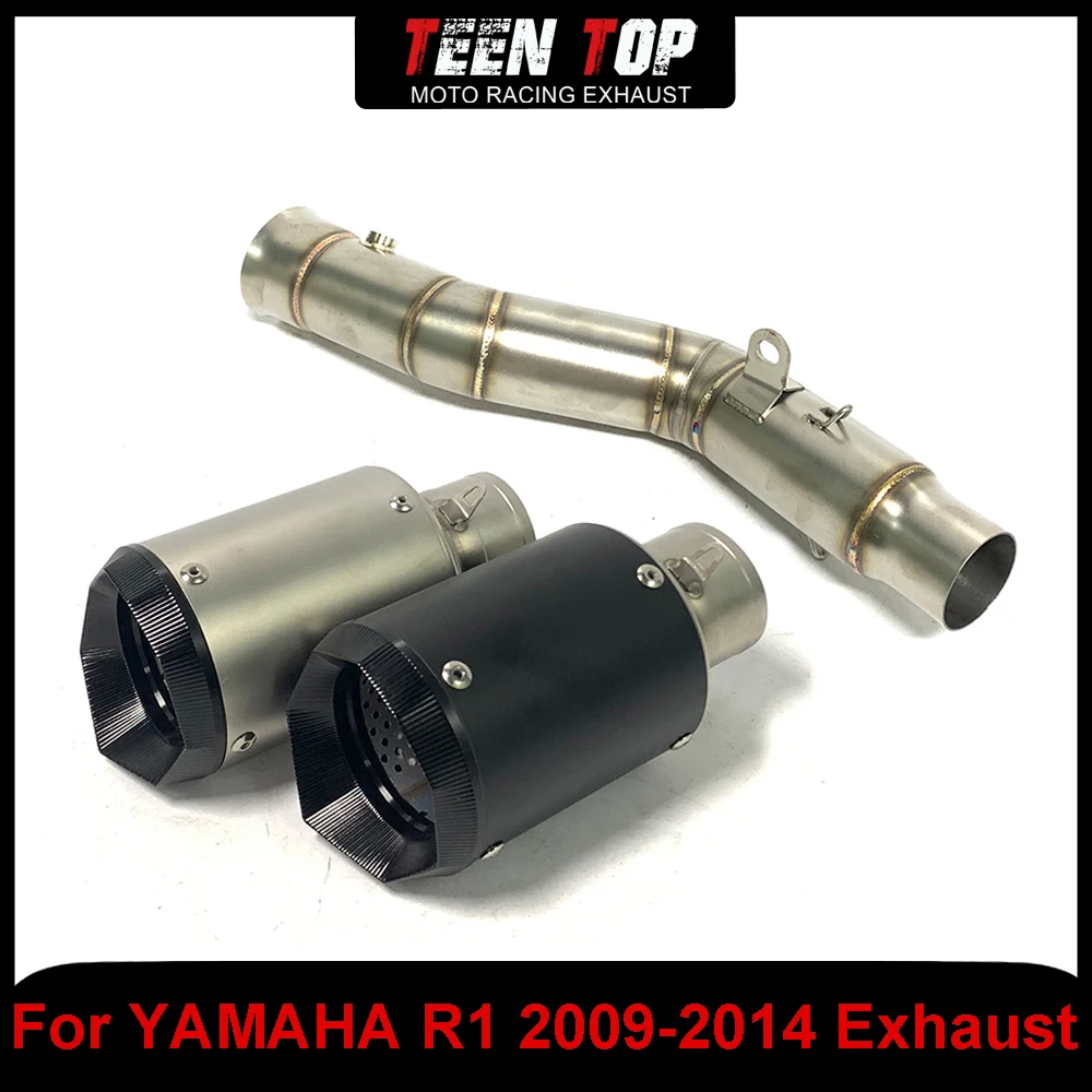 

For YAMAHA R1 Exhaust Middle Link Pipe Muffler 51mm Motorcycle Exhaust Connection Pipe R1 2009-2014 Slip on Exhaust Stainless