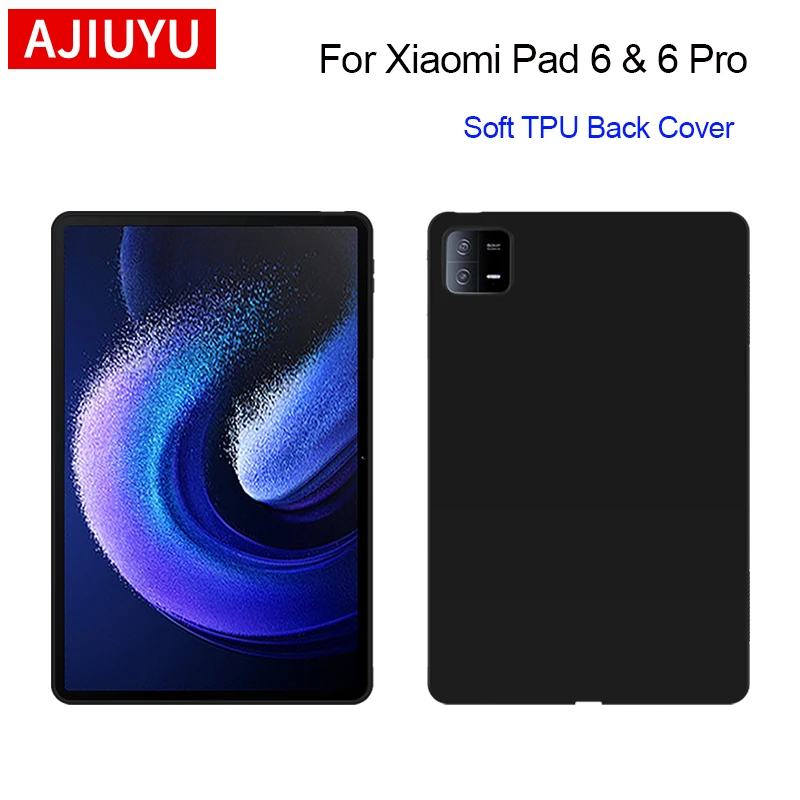 AJIUYU Tablet Soft Case For Xiaomi Pad 6 Pro 11 Inch Mi Pad 6 MiPad 6 Pro mipad6 Silicone TPU Black Protective Shell Back Cover