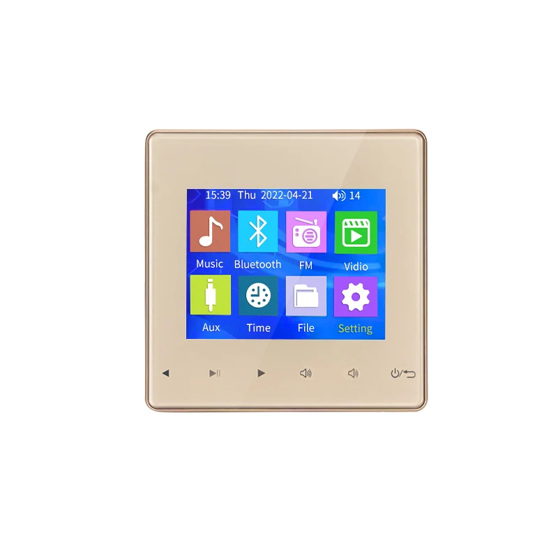 Popular Wall Mounted Amplifier 2*25w, Equipped With BluetoothS, USB TF Card FM Touch Key Color Screen and Touch Button