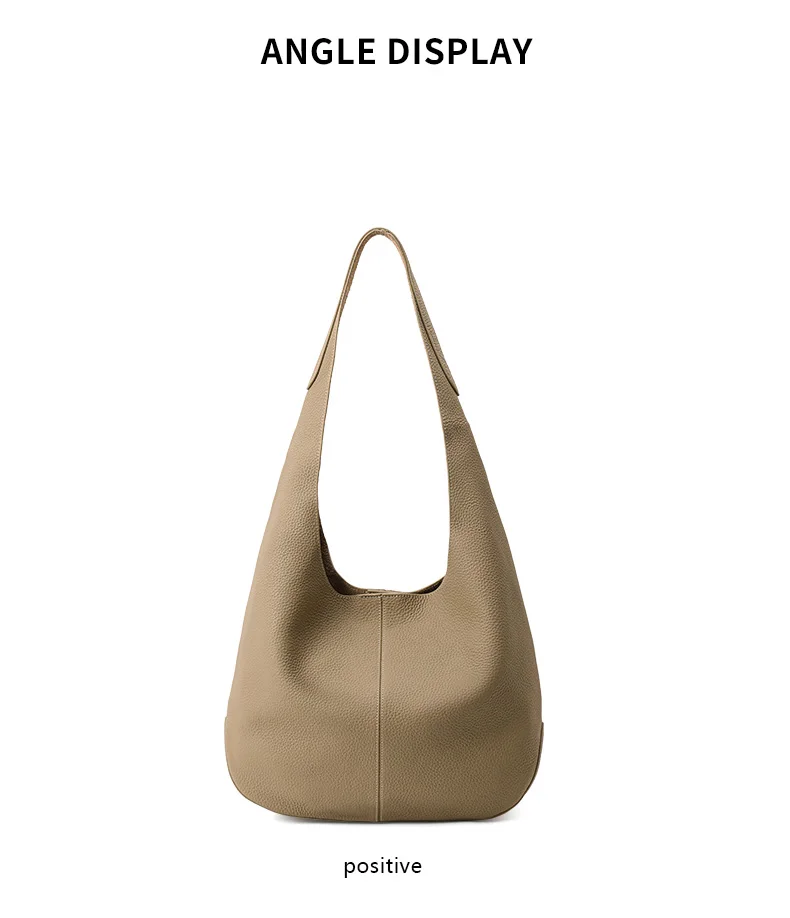 Aidrani Damen-Unterarm-Schultertasche aus echtem Rindsleder mit Lychee-Muster, Aufbewahrungstasche, leicht für Reisen – Detail 8