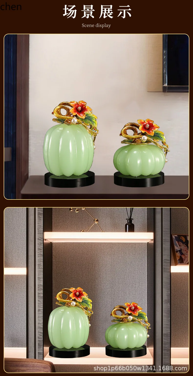 

Pumpkin Glass Jade Home Decorative Ornament Craft for Wine Cabinet Decoration