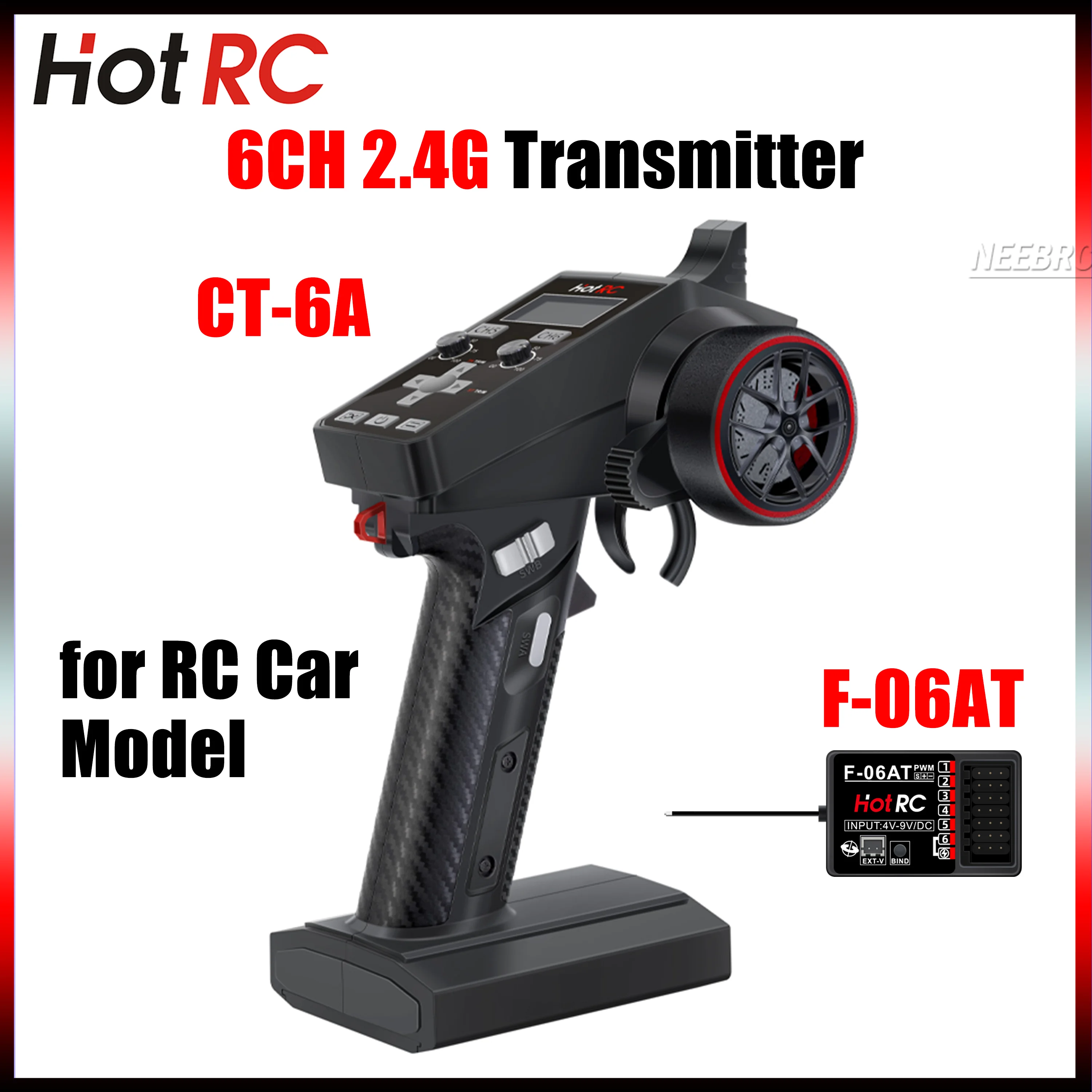 

HotRC CT-6A 2,4G 6-канальная радиосистема, передатчик дистанционного управления с гироскопическим приемником F-06AT для альпинистского дрифта, радиоуправляемый автомобильный танк