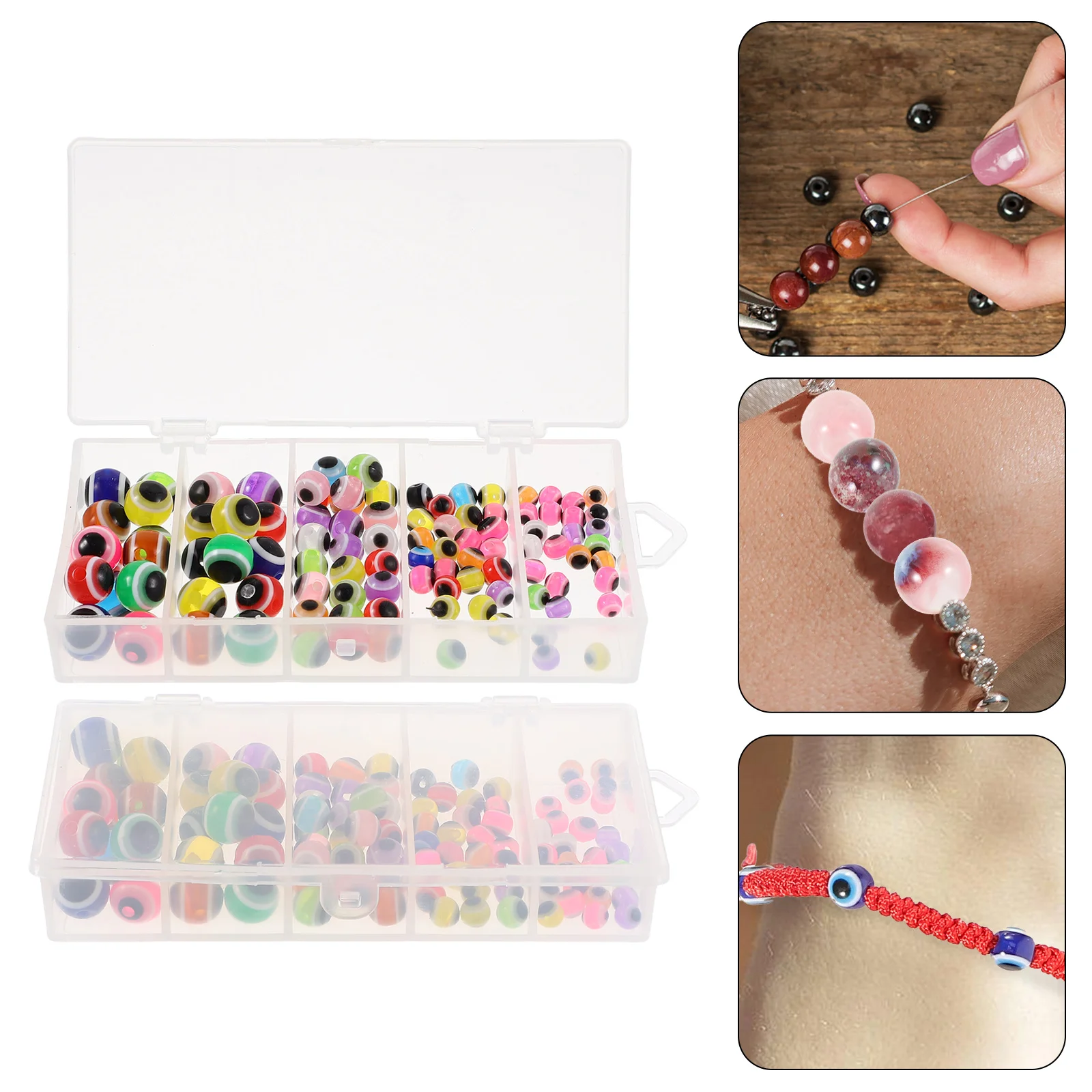 100 pezzi di perline per gioielli con perline di malocchio per braccialetti multiuso manuali artigianali fai-da-te