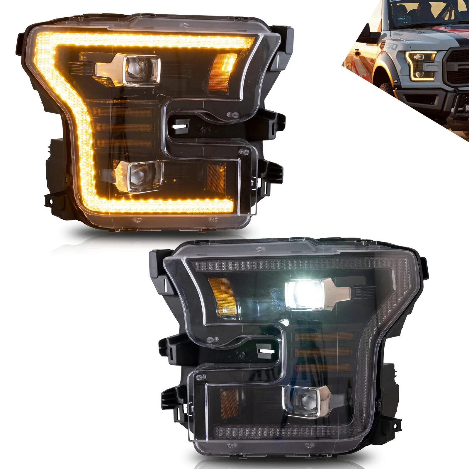 Head Lamp for Raptor Tremor F150 2015-2020 F-150 Pick-up LED Auto Headlight Projector Lens Dynamic Signal Drl Automo