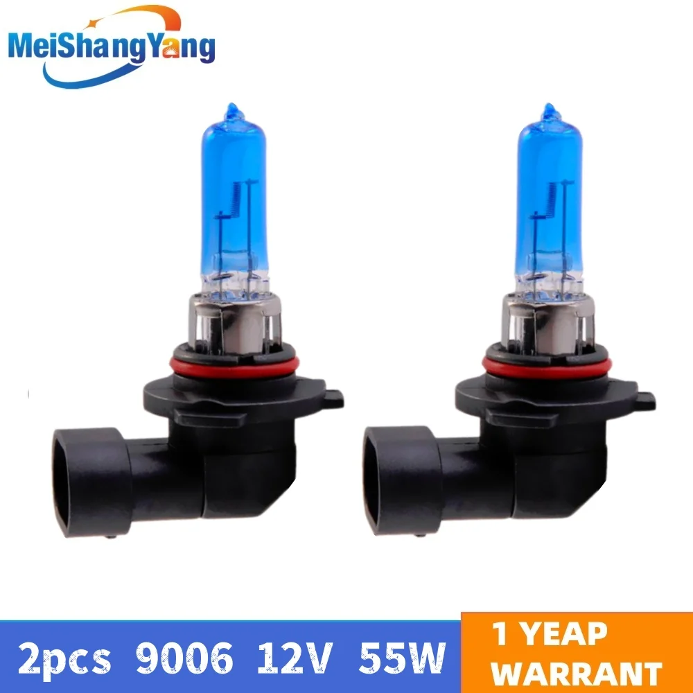 2pcs 9006 55W HB4 55W Halogen Bulbs super white Headlights fog lamps light running parking 6000K 12V day Head Car Light Source