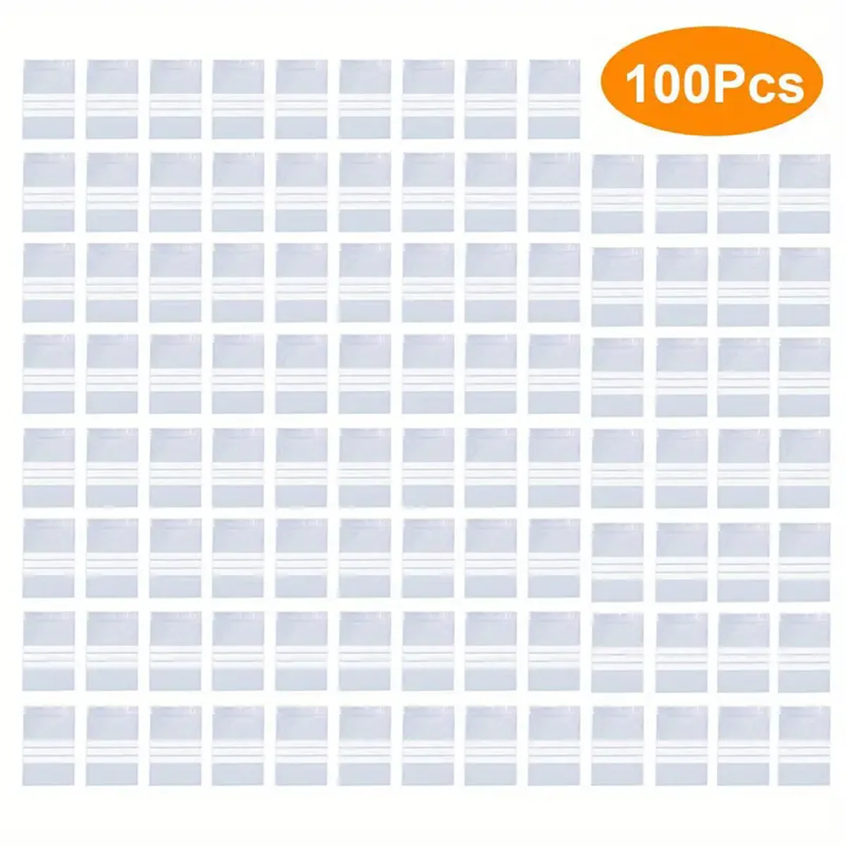 100pcs/lot Glued Stone Sealing Bag Clear Plastic Writable Jewelry Making Bead Gem Storage Reclosable Self Sealing Accessories