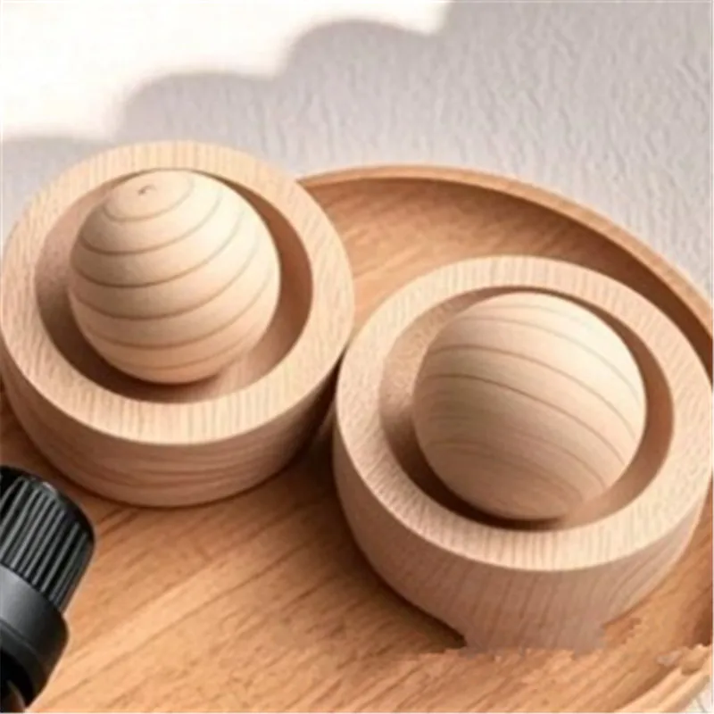 

Wooden OrnamentNatural Wood Essential Oil Diffuser Round Ball Aromatherapy Air Freshener for Home Office Car Bedroom Living Room