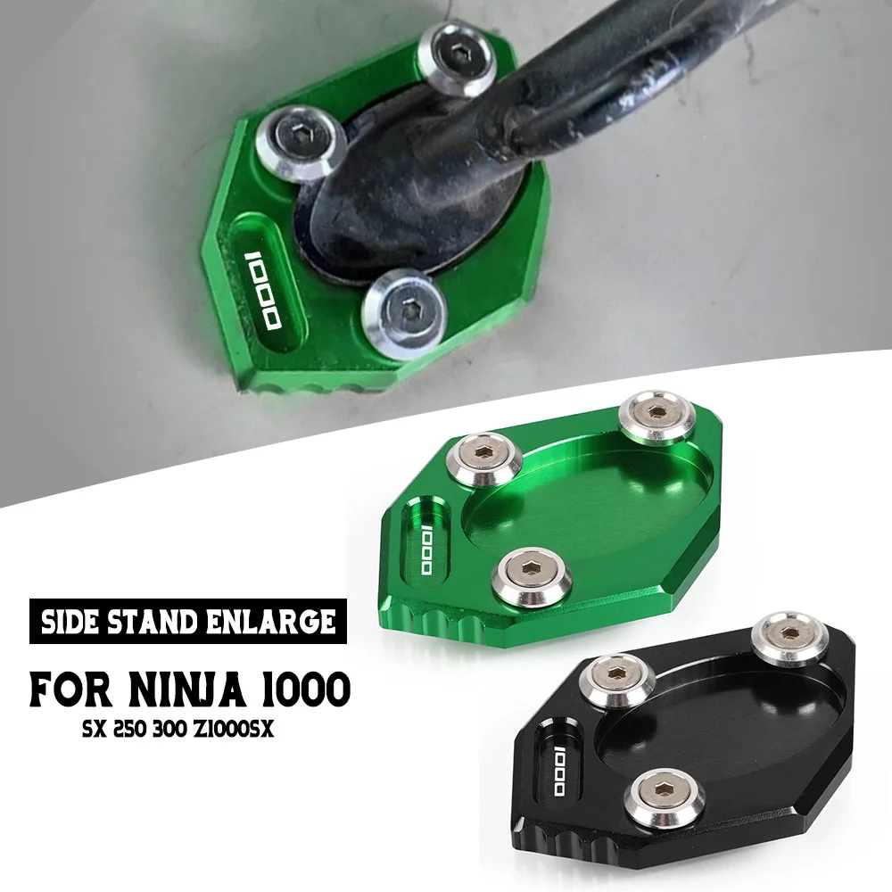 

FOR Kawasaki Ninja 1000 SX 250 300 1000 ZX250R ZX300R Z1000R Z1000SX J300 Kickstand Foot Pad Side Stand Enlarge Sled Sidestand