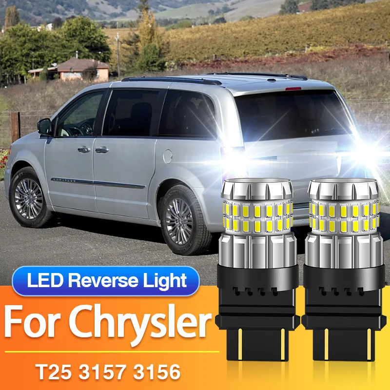 2PCS T25 LED Reverse Lights 3157 3156 Backup Lamps for Chrysler Sebring/Voyager/300M/300C/Intrepid/PT Cruiser/Aspen/Town&Country