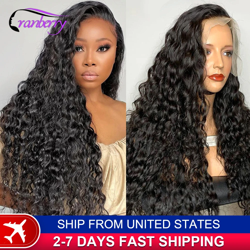 Transparent Brazilian Deep Wave Wig 13x4 Lace Front Human Hair Wigs For Women Pre Plucked Cranberry Hair 13x4 Lace Frontal Wig